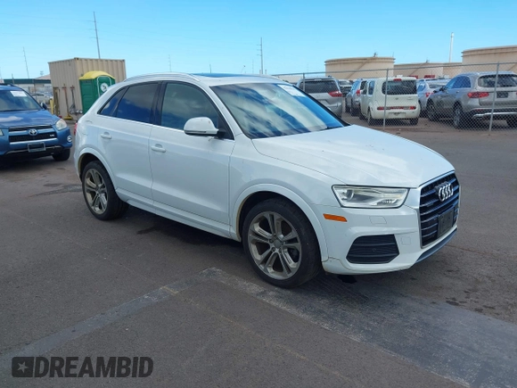 2016 Audi Q3 Premium Plus with VIN WA1EFCFS1GR006968, listed as a IAAI auction lot 42036018 with 77,329 mi miles and . Bid and sale history available at DreamBid. Image 1.
