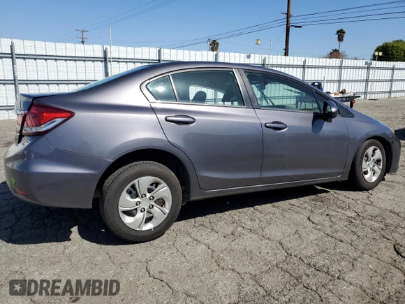 2015 Honda Civic Sedan LX with VIN 2HGFB2F51FH532947, listed as a Copart auction lot 49645685 with 97,466 mi miles and Salvage Title. Bid and sale history available at carsss.com. Image 3.
