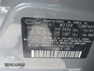 2024 Hyundai Ioniq 6 SEL z VIN KMHM34AC0RA076572, wystawiony jako IAAI lot #42188178 z przebiegiem 1 828 mil mil oraz . Historia ofert i sprzedaży dostępna na DreamBid. Obrazek 9.
