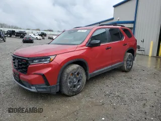 2025 Honda Pilot TrailSport with VIN 5FNYG1H63SB094649, listed as a Copart auction lot 51657125 with 554 mi miles and Salvage Title. Bid and sale history available at carsss.com. Image 1.