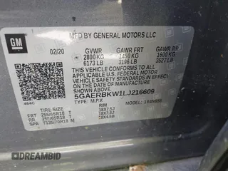 2020 Buick Enclave Essence with VIN 5GAERBKW1LJ216609, listed as a IAAI auction lot 42027232 with 64,224 mi miles. Bid and sale history available at carsss.com. Image 9.