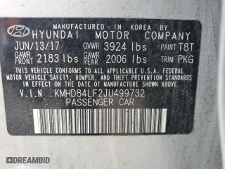 2018 Hyundai Elantra Value Edition with VIN KMHD84LF2JU499732, listed as a Copart auction lot 48979285 with 79,862 mi miles and Salvage Title. Bid and sale history available at carsss.com. Image 15.
