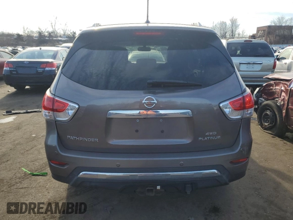 2013 Nissan Pathfinder Platinum with VIN 5N1AR2MM9DC658953, listed as a Copart auction lot 41987785 with 189,559 mi miles and Clean Title. Bid and sale history available at carsss.com. Image 6.