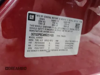 2017 GMC Sierra 1500 Denali with VIN 3GTU2PEC4HG257435, listed as a Copart auction lot 85442834 with 84,910 mi miles and Salvage Title. Bid and sale history available at DreamBid. Image 13.
