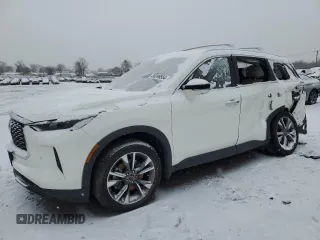 2024 Infiniti QX60 Luxe с VIN 5N1DL1FS5RC339335, выставлен на аукционе Copart как лот 86246554 с пробегом 9 516 миль миль и Списание • Salvage title. История ставок и продаж доступна на DreamBid. Изображение 1.