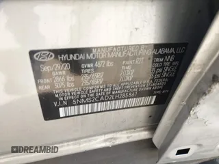 2020 Hyundai Santa Fe Essential with VIN 5NMS2CAD2LH285861, listed as a IAAI auction lot 41663398 with 37,756 mi miles. Bid and sale history available at carsss.com. Image 9.