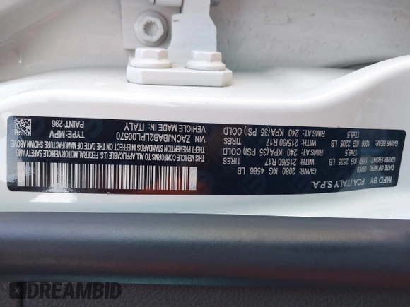 2020 Jeep Renegade Sport with VIN ZACNJBAB2LPL00570, listed as a IAAI auction lot 41745753 with 88,803 mi miles and . Bid and sale history available at DreamBid. Image 9.