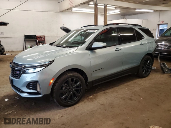 2022 Chevrolet Equinox RS with VIN 2GNAXWEV9N6145728, listed as a Copart auction lot 60309995 with 22,673 mi miles and Salvage title. Bid and sale history available at DreamBid. Image 1.