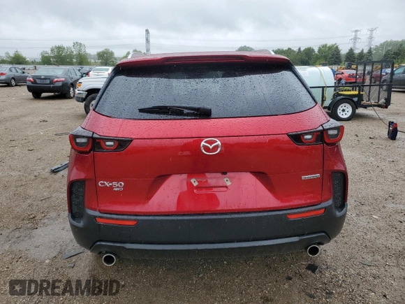 2024 Mazda CX-50 S Select with VIN 7MMVABAMXRN198957, listed as a Copart auction lot 57580945 with 11,982 mi miles and Salvage title. Bid and sale history available at DreamBid. Image 6.