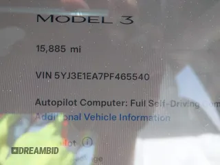 2023 Tesla Model 3 z VIN 5YJ3E1EA7PF465540, wystawiony jako IAAI lot #42261848 z przebiegiem 15 885 mil mil oraz . Historia ofert i sprzedaży dostępna na DreamBid. Obrazek 15.