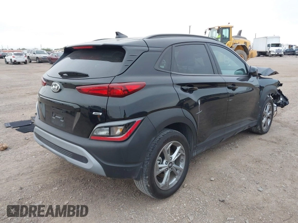 2023 Hyundai Kona SEL with VIN KM8K6CAB1PU045312, listed as a IAAI auction lot 41298596 with 7,767 mi miles. Bid and sale history available at carsss.com. Image 4.