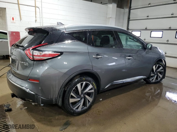2018 Nissan Murano Platinum with VIN 5N1AZ2MH3JN167359, listed as a Copart auction lot 43870005 with 107,111 mi miles and Salvage Title. Bid and sale history available at carsss.com. Image 3.