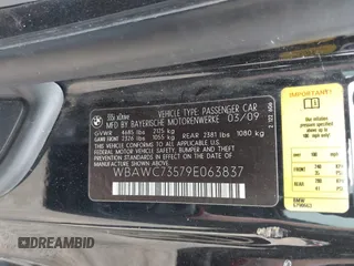 2009 BMW 3 Series 335i xDrive with VIN WBAWC73579E063837, listed as a IAAI auction lot 42496479 with Not provided miles and . Bid and sale history available at DreamBid. Image 9.