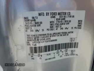 2013 Ford F-150 XL with VIN 1FTFX1CF7DFD45850, listed as a Copart auction lot 51928155 with 85,534 mi miles and Salvage Title. Bid and sale history available at carsss.com. Image 15.