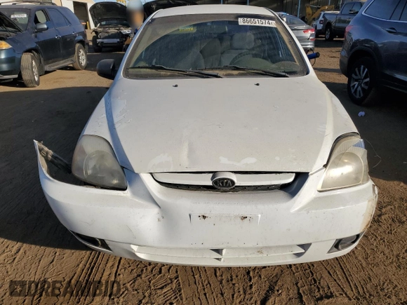 2003 Kia Rio with VIN KNADC125336223641, listed as a Copart auction lot 86651574 with 181,671 mi miles and Salvage Title. Bid and sale history available at carsss.com. Image 5.