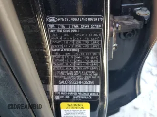 2017 Land Rover Discovery Sport HSE z VIN SALCR2BG3HH635356, wystawiony jako Copart lot #56702265 z przebiegiem 123 923 mil mil oraz Szkoda całkowita • Salvage title. Historia ofert i sprzedaży dostępna na DreamBid. Obrazek 14.