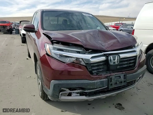 2020 Honda Ridgeline RTL-E with VIN 5FPYK3F76LB005283, listed as a Copart auction lot 43665005 with 28,284 mi miles and Salvage Title. Bid and sale history available at carsss.com. Image 10.