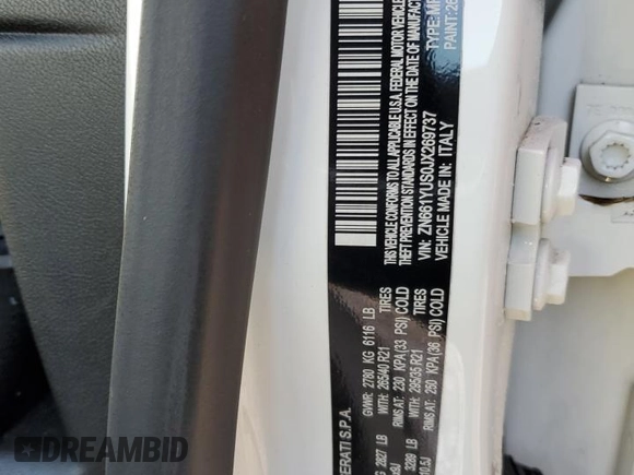 2018 Maserati Levante S GranSport z VIN ZN661YUS0JX269737, wystawiony jako Copart lot #82872953 z przebiegiem 98 866 mil mil oraz Szkoda całkowita • Salvage title. Historia ofert i sprzedaży dostępna na DreamBid. Obrazek 13.