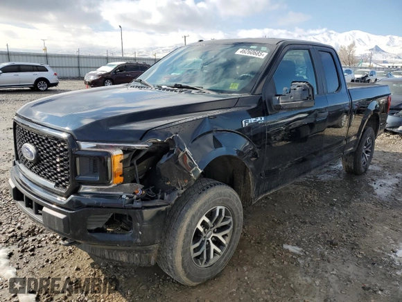 2018 Ford F-150 XL with VIN 1FTEX1EP5JKC12119, listed as a Copart auction lot 46260685 with 161,053 mi miles and Salvage Title. Bid and sale history available at carsss.com. Image 1.