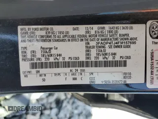2015 Ford Fiesta S с VIN 3FADP4TJ4FM157695, выставлен на аукционе Copart как лот 61397085 с пробегом 136 563 миль миль и Чистый • Clean title. История ставок и продаж доступна на DreamBid. Изображение 12.