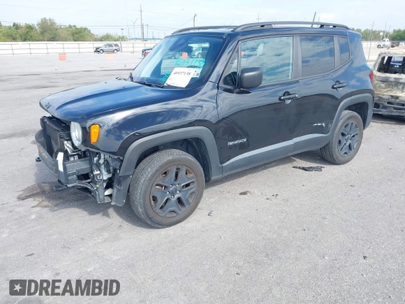2018 Jeep Renegade Sport with VIN ZACCJBAB5JPH88551, listed as a IAAI auction lot 40937138 with 80,321 mi miles. Bid and sale history available at carsss.com. Image 18.
