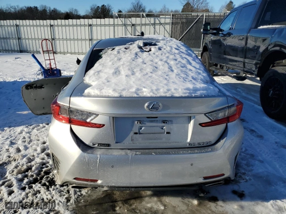 2016 Lexus RC 200t with VIN JTHHA5BC2G5003661, listed as a Copart auction lot 38873424 with 0 mi miles and Salvage Title. Bid and sale history available at carsss.com. Image 6.