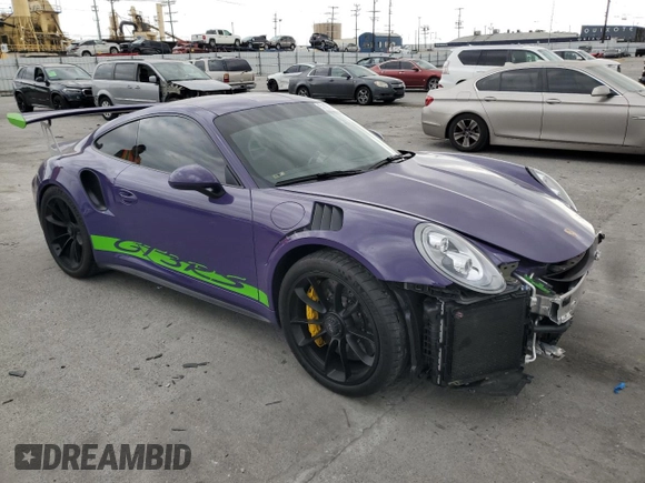 2016 Porsche 911 GT3 RS with VIN WP0AF2A99GS193209, listed as a Copart auction lot 51185225 with 8,083 mi miles and Salvage Title. Bid and sale history available at carsss.com. Image 4.