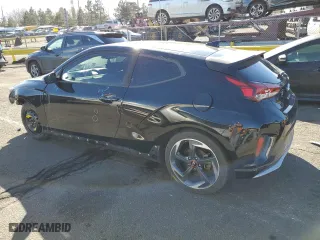 2020 Hyundai Veloster Turbo with VIN KMHTH6AB6LU024403, listed as a Copart auction lot 46069075 with 128,478 mi miles and Salvage Title. Bid and sale history available at carsss.com. Image 2.