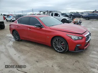 2019 Infiniti Q50 RED SPORT 400 with VIN JN1FV7AP5KM761024, listed as a Copart auction lot 85488304 with 91,709 mi miles and Salvage Title. Bid and sale history available at carsss.com. Image 4.