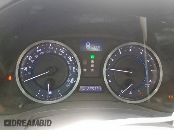 2013 Lexus IS 250 with VIN JTHBF5C27D5186922, listed as a Copart auction lot 56960025 with 226,351 mi miles and Salvage title. Bid and sale history available at DreamBid. Image 9.