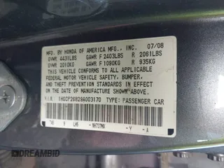 2009 Honda Accord EX-L z VIN 1HGCP26829A003170, wystawiony jako IAAI lot #42294263 z przebiegiem 166 842 mil mil oraz . Historia ofert i sprzedaży dostępna na DreamBid. Obrazek 9.