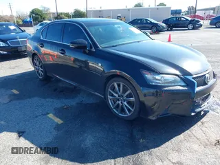 2015 Lexus GS 350 with VIN JTHBE1BL0FA015297, listed as a IAAI auction lot 41755388 with 105,926 mi miles. Bid and sale history available at carsss.com. Image 1.
