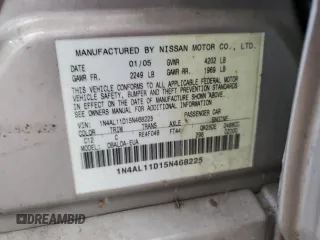2005 Nissan Altima 2.5 z VIN 1N4AL11D15N468225, wystawiony jako Copart lot #54486805 z przebiegiem 256 937 mil mil oraz Szkoda całkowita • Salvage title. Historia ofert i sprzedaży dostępna na DreamBid. Obrazek 12.