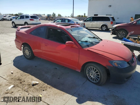 2005 Honda Civic EX with VIN 1HGEM21965L011157, listed as a Copart auction lot 74208794 with 173,555 mi miles and Salvage Title. Bid and sale history available at carsss.com. Image 4.