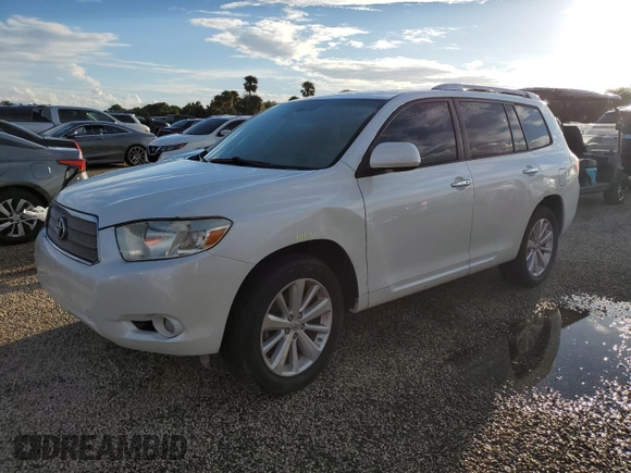 2008 Toyota Highlander Hybrid Limited with VIN JTEEW44A882018871, listed as a Copart auction lot 73723344 with 0 mi miles and Salvage Title. Bid and sale history available at carsss.com. Image 1.