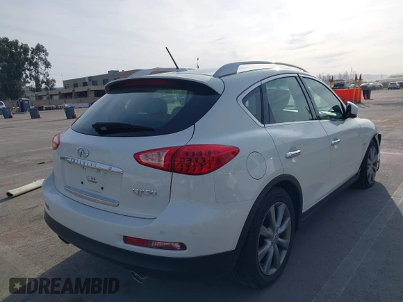 2014 Infiniti QX50 Journey with VIN JN1BJ0HPXEM210387, listed as a IAAI auction lot 41692201 with 27,549 mi miles. Bid and sale history available at carsss.com. Image 4.