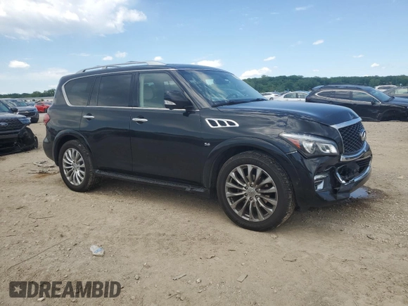 2017 Infiniti QX80 with VIN JN8AZ2NE7H9154114, listed as a Copart auction lot 58202525 with 155,750 mi miles and Salvage title. Bid and sale history available at DreamBid. Image 4.