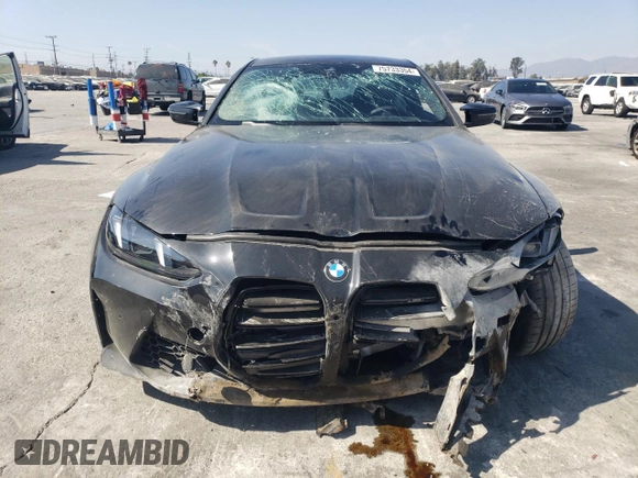 2025 BMW M4 Competition xDrive with VIN WBS33HK09SCS59001, listed as a Copart auction lot 75733354 with 0 mi miles and Salvage Title. Bid and sale history available at carsss.com. Image 5.