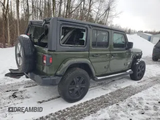 2021 Jeep Wrangler Unlimited Sahara with VIN 1C4HJXEG2MW823594, listed as a Copart auction lot 50330355 with 112,649 mi miles and Clean title. Bid and sale history available at DreamBid. Image 3.
