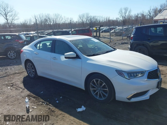 2018 Acura TLX w/Technology Pkg with VIN 19UUB1F59JA001116, listed as a IAAI auction lot 41747984 with 105,091 mi miles. Bid and sale history available at carsss.com. Image 1.