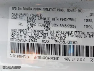 2018 Toyota Tacoma SR with VIN 5TFRX5GNXJX117613, listed as a IAAI auction lot 41630248 with 113,339 mi miles. Bid and sale history available at carsss.com. Image 9.