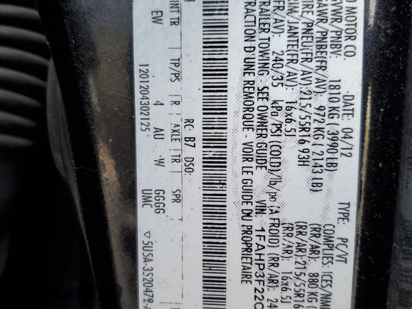2012 Ford Focus SE с VIN 1FAHP3F22CL406508, выставлен на аукционе Copart как лот 62270415 с пробегом 180 532 миль миль и Чистый • Clean title. История ставок и продаж доступна на DreamBid. Изображение 12.