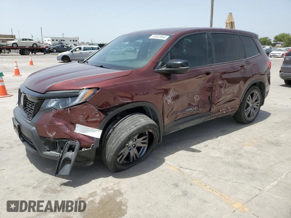 2021 Honda Passport EX-L with VIN 5FNYF7H50MB013526, listed as a Copart auction lot 65603644 with 44,745 mi miles and Salvage Title. Bid and sale history available at carsss.com. Image 1.
