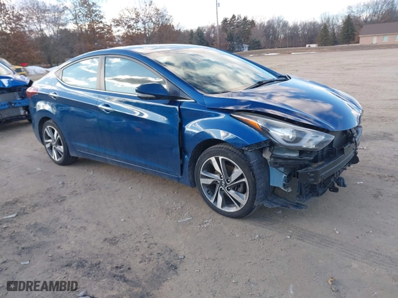 2014 Hyundai Elantra SE with VIN KMHDH4AE6EU130694, listed as a IAAI auction lot 41696190 with 121,588 mi miles. Bid and sale history available at carsss.com. Image 1.