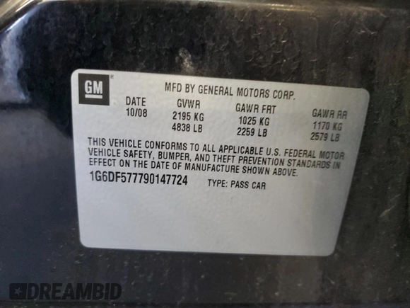 2009 Cadillac CTS RWD w/1SA with VIN 1G6DF577790147724, listed as a Copart auction lot 76749184 with 156,055 mi miles and Salvage Title. Bid and sale history available at carsss.com. Image 12.