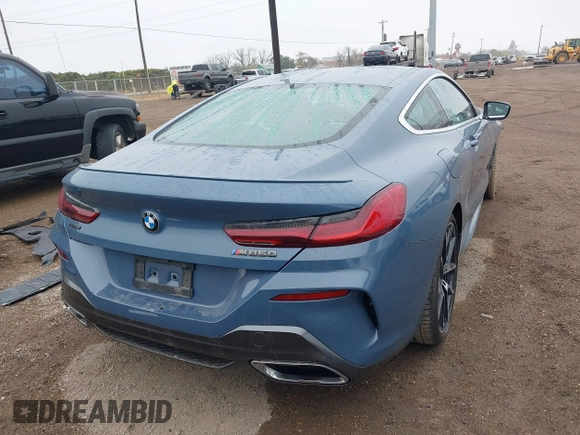 2020 BMW 8 Series M850i xDrive with VIN WBABC4C03LCE83098, listed as a IAAI auction lot 41430012 with 27,073 mi miles. Bid and sale history available at carsss.com. Image 4.