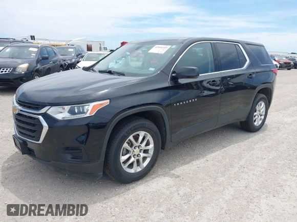 2019 Chevrolet Traverse LS z VIN 1GNERFKWXKJ301749, wystawiony jako IAAI lot #42017638 z przebiegiem 98 408 mil mil oraz . Historia ofert i sprzedaży dostępna na DreamBid. Obrazek 2.