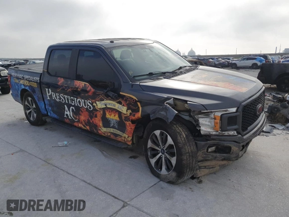 2019 Ford F-150 XL with VIN 1FTEW1CP3KKD68005, listed as a Copart auction lot 50599475 with 129,200 mi miles and Salvage Title. Bid and sale history available at carsss.com. Image 4.
