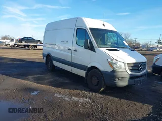 2018 Mercedes-Benz Sprinter Cargo Worker with VIN WD3PE7CD0JP602276, listed as a IAAI auction lot 41574322 with 341,743 mi miles. Bid and sale history available at carsss.com. Image 1.