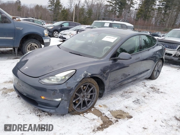 2023 Tesla Model 3 Long Range with VIN 5YJ3E1EBXPF708122, listed as a IAAI auction lot 41185314 with 27,765 mi miles and . Bid and sale history available at DreamBid. Image 19.